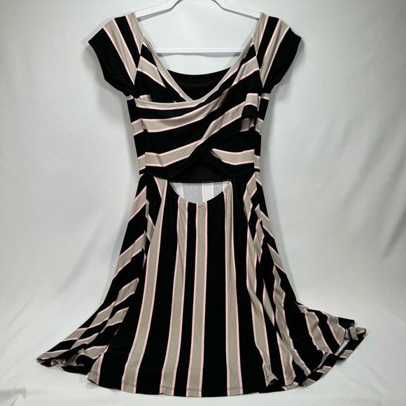 Loft Criss Cross Back Flare Dress Women's Size Small S Petite Summer Casual Soft - Picture 3 of 5